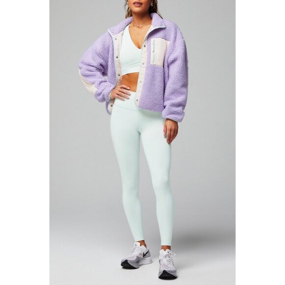 Fabletics Women's Soft Teddy Tahoe Jacket in Purple Cream Winter Size XL - Picture 11 of 11